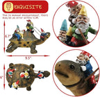 Sunthus Garden Gnome Turtle Statues Yard Art Resin Figurine Decorations Outdoor Garden Décor