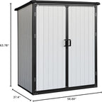 5x3ft Outdoor Storage Shed, Resin Cabinet with Lockable Doors – Weatherproof Storage for Bikes, Patio, Tools & More – Durable & Stylish (Black) (1 Doors)