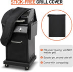 Arcedo Small Grill Cover 32 Inch, Heavy Duty Waterproof 2 Burner BBQ Gas Outdoor Barbecue Cover, Compatible with Weber Char Broil Nexgrill Grill with Collapsed Side Tables