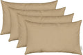 RSH DECOR: Sunbrella Lumbar Throw Pillows Set of 4 | 20" x 12" | Water and Fade-Resistant Performance Fabric | Outdoor Pillow Covers with Down-Alternative Inserts | Canvas Heather Beige