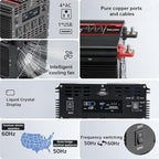 5000 Watt Pure Sine Wave Power Inverter with LCD 12V DC to 110V/120V AC Peak Power 10000W Car Power Inverter with 4 AC Outlets & 1 USB Port & Remote Control for Truck RV Car Solar System