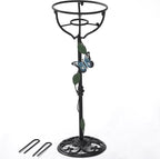 Cast Iron Gazing Globe Stand, 24.5" Gazing Ball Stand for 10-12 Inches Garden Gazing Globes, Metal Display Gazing Ball Holder for Indoor Outdoor, Easy Assembly, Black