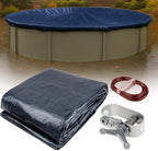 30’ ft. Premium Round Pool Winter Cover for Above Ground Pools – 10-Year Warranty, Cold and UV Resistant, Weatherproof and Durable, Winch & Cable Included