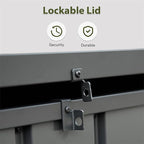 Heavy-Duty Outdoor Metal Storage Box Dark Gray Lockable Water-Resistant Deck Box for Patio Garden Tools Organization Rust-Resistant Outside Storage Box (100 Gallon)