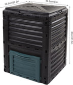Large Capacity Compost Bin with Vent and Hinged Cover for Kitchen Garden Outdoor