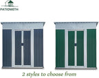 Outdoor Vertical Metal Storage Shed 5 x 3 Feet, Corrosion Resistant Steel with Sliding Door Suitable for Garden Bike, Tool Metal Storage Shed （Green）