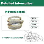 405143 1/2" W x 105.5" L Mower Deck Belt for Jonsered Husqvarna Craftsman Poulan Dixon AYP Compatible with Part Numbers 532405143 21546607 584453101 46inch YTH22V46, YTH22V46XLS PP22VH46
