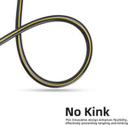 Solution4Patio Long Black Garden Hose 3/4 in. x 50 ft. -Heavy Duty Durable Flexible Lightweight Water Pipe -Brass Aluminum Ends for Household & Commercial -Kink Free, No Leaking, Male/Female Fittings