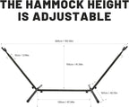 Hammock with Heavy-Duty Steel Stand for Outside，Hammocks 450 Lb Capacity，Portable Hammock，2 People Standing Hammocks，Suitable for Beach，Backyard, Gardens, Patio, Bedroom，100 * 40 * 38 Inch （Blue）