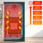 Portable Infrared Sauna for 1 Person, Full Size Home Sauna Box with Premium Dry Heating, Remote Temperature Control, Heated Foot Pad & Reinforced Folding Chair