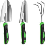 Garden Tools Set, 3 in 1 Heavy Duty Garden Tools Kit, Stainless Steel Ergonomic Gardening Hand Tool, Gardening Supplies Gift for Women, Kid, Organizer, Father's Day