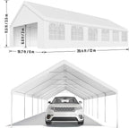 20'X40' Party Tent with Removable Sidewall Windows, Outdoor Heavy Duty Wedding Gazebo, Event Shelter Wedding Canopy Tent for Parties Carport BBQ, White & Straight Edge