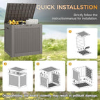 32 * 2 Gallon Outdoor storage deck Box Waterproof ，garden tool,backyard cushion,poolside storage,Small delivery boxes for outside,Two Boxes/set (Rattan Gray