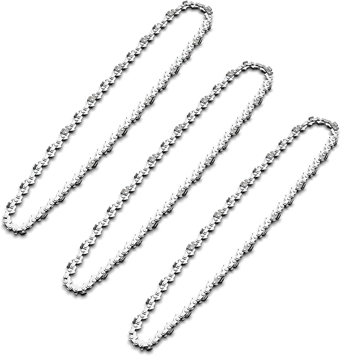 3Pcs 8 Inch Mini Chainsaw Chain, 1/4" LP Pitch .043" Gauge 48 Drive Links, Replacement Chains for Portable Mini Chainsaw, Guide Saw Chain for Chainsaws (8"-48DL-1/4"LP .043"-3pcs)
