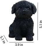 Dog Statue for Outdoor Maltese Dog Ornament Resin Bichon Frise Statue for Home Decor