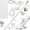 REERON Flag Pole for Outside House Porch Wall Mount, 7 FT 1" No Tangle Stainless Steel Spinning Flagpole Kit with 360° Metal Flag Pole Rings Clips & 2-Position Holder for 3x5' 4x6' American Flags