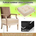 ERWUDEling Outdoor Chair Cushions Set of 2, Tufted Outdoor Chair Cushions - Waterproof & Fade-Resistant with Secure Ties 17x17x5inch,Apricot