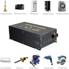 Reliable 8000W Continuous Power Heavy Duty Pure Sine Wave Power Inverter DC 24V to AC 120V with 4 AC Outlets Remote Control 66A Hardwire Terminal and LED Display for RV Car Solar System Emergency