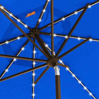 EliteShade USA Solar 9ft 3 Tiers Market Umbrella with 80 LED Lights Patio Umbrellas Outdoor Table with Ventilation and 5 Years Non-Fading Top,Royal Blue
