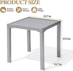 Crestlive Products Outdoor Side Table Set of 2 - Small Metal Square End Table - Easy to Assemble, Weather Resistant Ideal for Garden, Patio, Poolside, Beach, Balcony, Porch