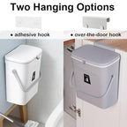LALASTAR Kitchen Compost Bin for Countertop or Under Sink, Hanging Small Trash Can with Lid for RV/Office/Bedroom/Dorm, Mountable Indoor Compost Bucket, 9L/2.4 Gal, Grey