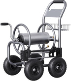 Giraffe Tools Garden Hose Reel Cart, Cart with Wheels Heavy Duty, Industrial Hose Reels for Outside, 250-Feet of 5/8" Hose Capacity, Hose Guide Pre-Installed