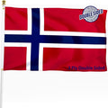 Norway Norwegian Flag 3x5 ft Outdoor, Double Sided 3 Ply Heavy Duty National Flag for NO, 100% Quality Polyester Norwegian Banner with Brass Grommets 4 Rows Stitches