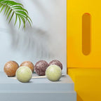 6 PCS 2.5inch Glass Mosaic Sphere Balls Round Christmas Table Bowls Vases Centerpieces Set Decorative Orbs Living Room Festival Table Party Wedding Dining Home Tray Solid