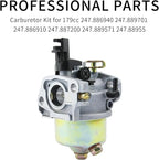 247.889571 Carburetor for Craftsman 179cc 247.886940 247.889701 247.886910 247.887200 247.889571 247.88955 Snow Blower Carb Replacent for MTD 270-QU ZS365-SUA 952Z265-SUA Engine for Huayi 170SA 170SB