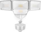 LUTEC 84W 9500LM LED Security Light Motion Sensor Outdoor Lights with Night Light, 4 Head LED Flood Lights 5000K Daylight, IP65 Waterproof, Motion Detected Lights for Outside (White)