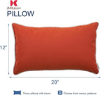 Pack of 2 Patio Lumbar Pillows, 12"x20" Fade Resistant Outdoor Waterproof Lumbar Pillow with Inners, Decorative Garden Lumbar Cushions for Home Patio Terrace Sofa Use