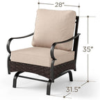 Rocking Patio Sofa Chairs - 2 PCS Outdoor Rocking Armchairs, Patio Seating with High Back Deep Seat for Porch Deck Balcony