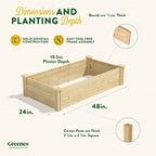 Greenes Fence Original Pine Raised Garden Bed, 2' x 4' x 10.5" - Made in USA with American Pine