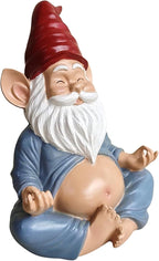 Meditating Yoga Gnome Statue - 7.5'' Handcrafted Garden & Indoor Decor, Meditation Zen Sculpture with Lotus Pose, Weatherproof Outdoor Ornament & Home Decoration, Unique Gift for Women/Men