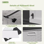 Patiowell 26 Cu.ft Plastic Outdoor Storage Cabinet, Lockable Waterproof Horizotal Storage Shed, Tool Box for Patio, Garden Tools, Garbage Cans, Pool Supplies, Easy Assembly, White(Not Include Shelves)