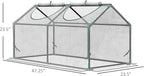 Outsunny 4' x 2' x 2' Portable Mini Greenhouse, Small Green House with PVC Cover, Roll-up Zippered Windows for Indoor, Outdoor Garden, Clear