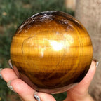 5-6CM/1.97-2.36inch Ttiger Eyes Crystal Ball Polished Natural Tiger Eye Stone Sphere Decorative Sphere Healing Crystals Ball Stone Crafts Home Decor Ornament Gifts (50-60mm, Tiger's Eye)