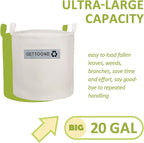 Lawn Bags for Yard Waste | Heavy-Duty Collapsible Leaf Bag, 20 Gallon Reusable Garden Clippings Container & Outdoor Trash Can with 2 Carry Handles (Middle)
