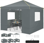 COBIZI Canopy Tent, 10x10 Pop Up Canopy Tent with Sidewalls and Roll-up Ventilated Windows with Mosquito net, Ez Outdoor Commercial Instant Gazebo Tent for Party Waterproof with Carrybag