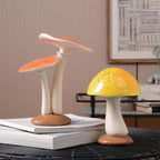 SEINHIJO Mushroom Decor Sculpture Garden Gifts Statue Outdoor Fairy Figurine Modern Patio Arts Polyresin 8.3inch