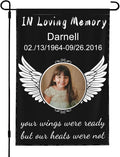 Custom Memorial Flag Personalized Garden Flag for Cemetery in Loving Memory with Photo Name Date Memory Garden Flags For Loss of Loved One Lawn Outdoor Double Sided Yard Flags (Memorial Funeral Flags 2, 28x40(in))