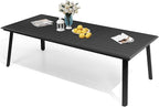 Outdoor Patio Dining Table for 8-10, 94 Inch Aluminum Table with Umbrella Hole, All-Weather Deck & Backyard Furniture