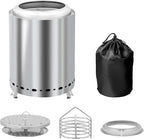 Tabletop Fire Pit 9.7 x 7.1 Inch with Removable Ash Pan, Smokeless Firepit Camping Stove with Bag for Outdoor Safe Burning Firepits, Stainless Steel Wood Burning Fire Pits for Heating, Bonfire