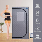 Sauna, Full Size Steam Sauna Tent, Portable Steam Sauna for Home Spa, Home Indoor Sauna, Full Body Sauna Tent for Relaxation (Gray Full Size)