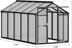6x10 FT Greenhouse, Greenhouse for Outdoors, Polycarbonate Greenhouses with Quick Setup, Aluminum Frame and Roof Vent, Lockable Door for Backyard, Green Houses for Outside Garden Backyard, Patio
