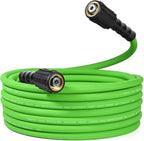 YAMATIC Durable Pressure Washer Hose 25FT, 3400 PSI 1/4'' Power Washer Hose Replacement for Gas&Electric Washer, Wear Resistant Extension Leak-Free M22 Fittings, Green
