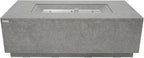 ELEMENTI Andes Propane Gas Fire Pit Table | Rectangular Concrete Fireplace with Concealed Propane Tank Storage Drawer | Electronic Ignition | Light Gray