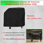 Griddle Cover for Blackstone 28" Original Omnivore Griddle 2206，600D Heavy Duty Waterproof Grill Cover for Blackstone 2 Burner 28 Inch Flat Top Griddle Outdoor