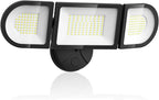 Olafus 130W Flood Lights Outdoor, 13000LM Super Bright LED Flood Light, IP65 Waterprooof Outdoor Flood Light Fixture, 3 Adjustable Heads, 6500K Exterior Security Lights for Yard, Garage, Black
