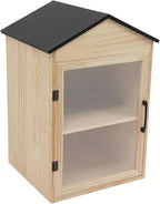 Outdoor Library Book Box - 2-Tier Literature Exchange Box Outdoor Book Storage Little Wood Cabinet with Shelf for DIY, Neighborhoods Community and Schools Sharing Books, Literature (Style 2)
